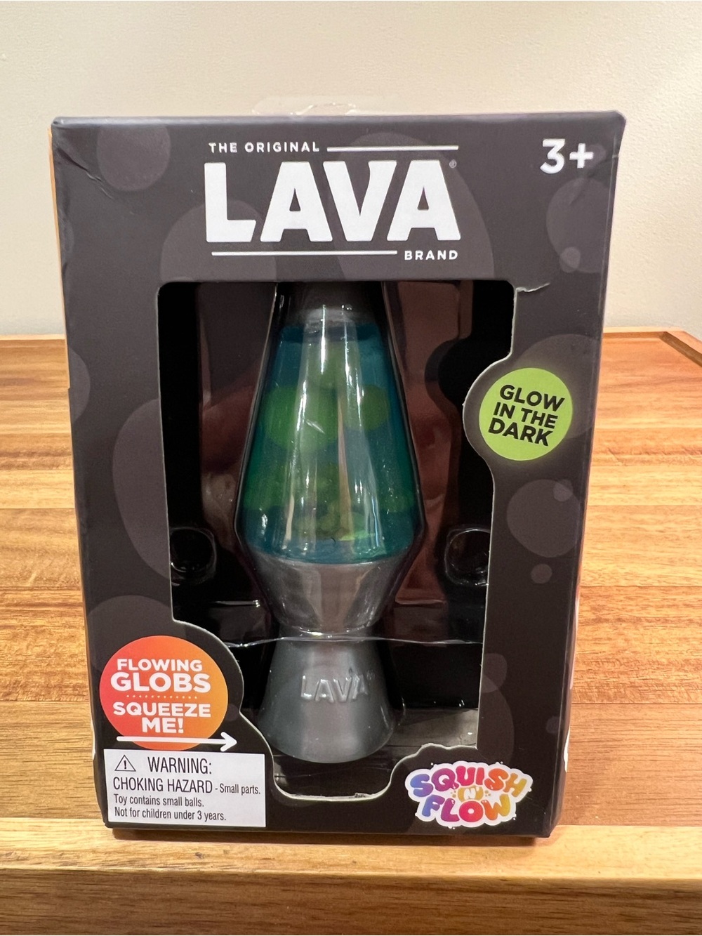 🔥Schylling LAVA Brand Glow-in-the-Dark Green & Blue Lava Lamp Squish Toy